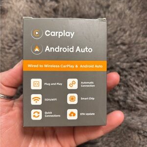 Wireless CarPlay & Android Auto Adapter - Gray with Orange Accents
